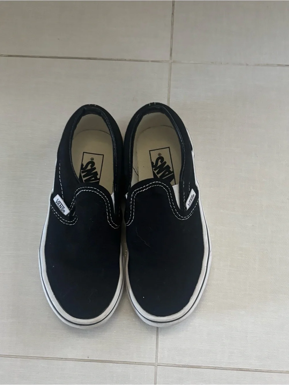 Vans Kids Black & White Slip-On Sneakers